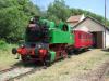 Provozní pára 213.901 neboli 1435 BS 200 s vozem Blm z roku 1948 v akci na trati Koryčany-Nemotice., foto: KPKV
