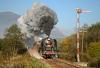 556.036, Nová Maša - Vaľkovňa, 25.9.2007; Za mohutného štěkotu opouští nákladní vlak stanici Nová Maša, aby se v údolí říčky Hron vydal k vrcholu sedla Besník., foto: Alex 74