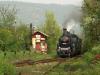 Parní lokomotiva 434.2186 projíždí odbočkou Skochovice, foto: zderem